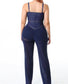 Mesh Denim Jumpsuit