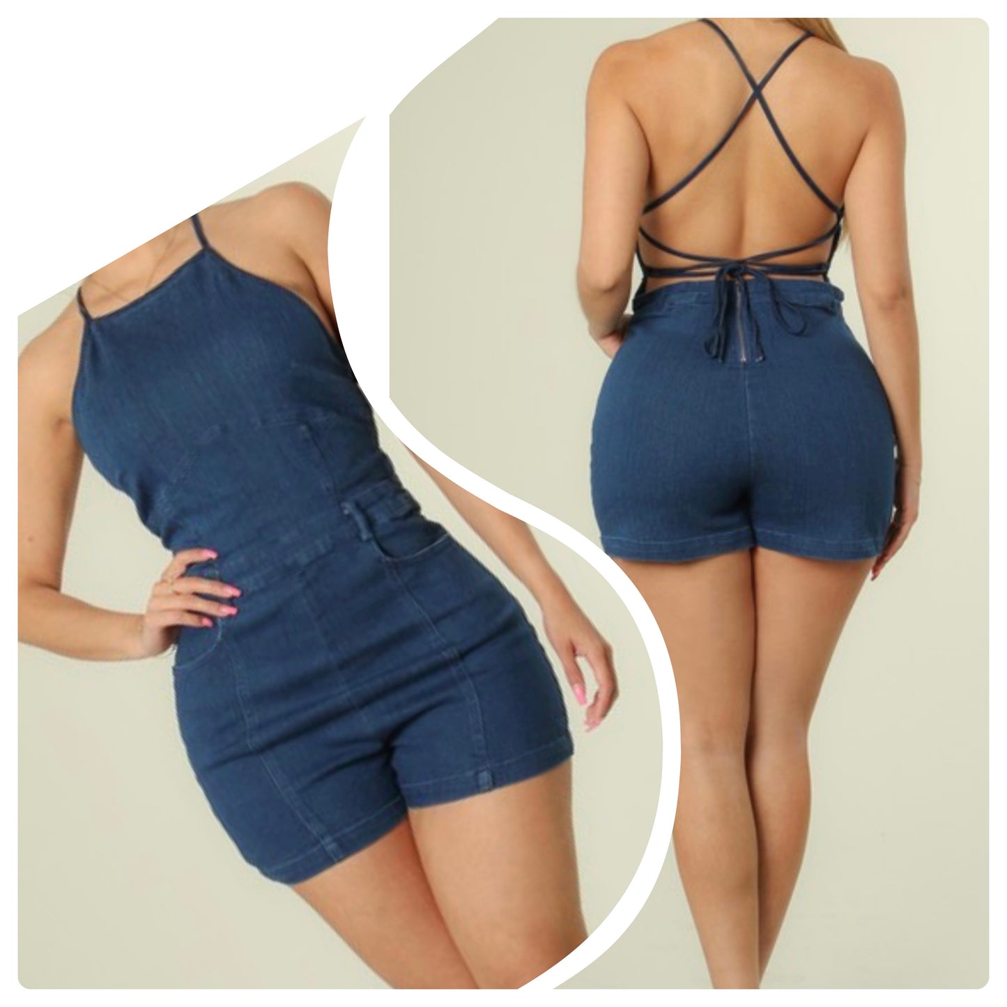 Watch out Denim Romper